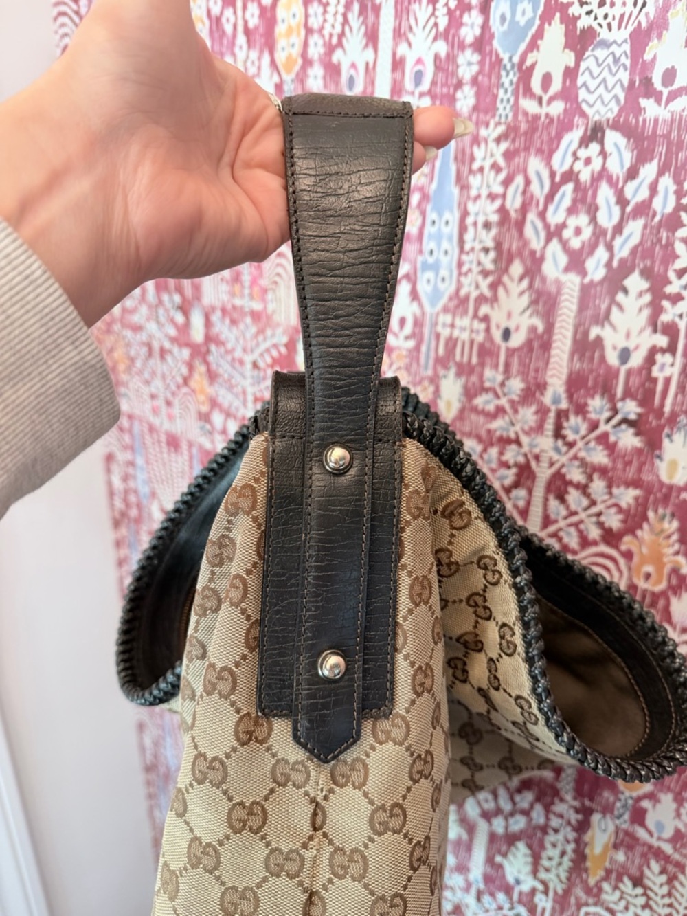 Gucci Brown GG Monogram horsebit bag large - Picture 5 of 17